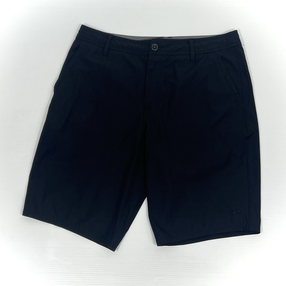 O'Neill Men's Hybrid Shorts Size 32 Black Button Pockets Drawstring *READ